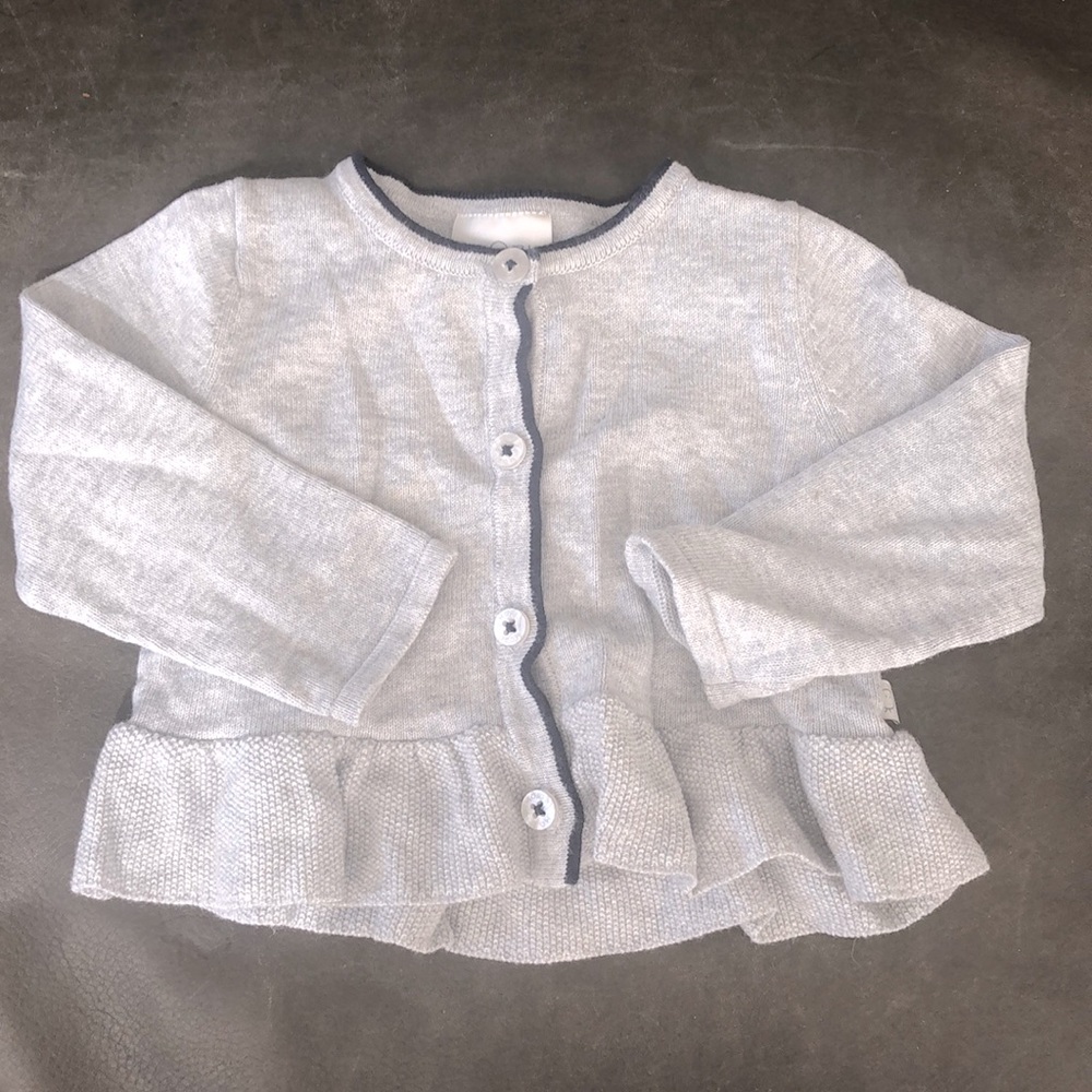 Baby Mori Ruffle Button Cardigan 3-6M!